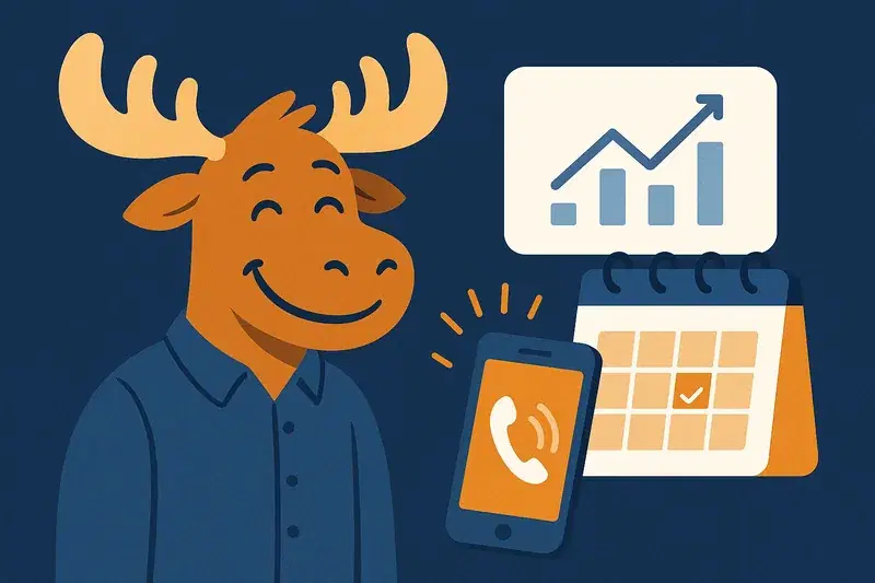 Glücklicher Moose feiert erfolgreiches Tracking